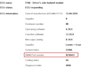 PUMA技术通报—E90脚部空间模块编程故障